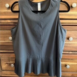 SPANX Charcoal Pleated Hem Tank Top